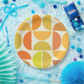 抽象芸術中世紀モダン円オレンジ色 ペーパープレート (パーティー)