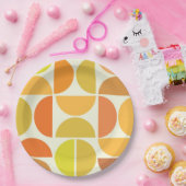 抽象芸術中世紀モダン円オレンジ色 ペーパープレート (パーティー)