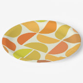 抽象芸術中世紀モダン円オレンジ色 ペーパープレート (アングル)