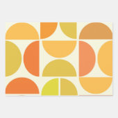 抽象芸術中世紀モダン円オレンジ色 ラッピングペーパーシート (正面2)