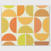 抽象芸術中世紀モダン円オレンジ色 ラッピングペーパー (フラット)