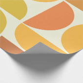 抽象芸術中世紀モダン円オレンジ色 ラッピングペーパー (角)