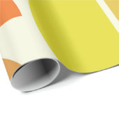 抽象芸術中世紀モダン円オレンジ色 ラッピングペーパー (ロールコーナー)