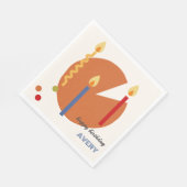 抽象芸術中立お誕生日ケーキとキャンドルモダン スタンダードランチョンナプキン (角)