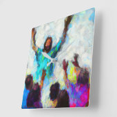 抽象芸術主よ今まで以上にあなたを必要としている スクエア壁時計 (傾斜)