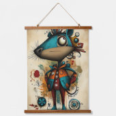 抽象芸術予測できなカピバラアート 吊り下げ型タペストリー (正面)