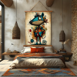 抽象芸術予測できなカピバラアート 吊り下げ型タペストリー