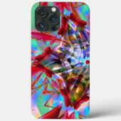 抽象芸術五角形の星はカラフルの混乱で混ざり合っている Case-Mate iPhoneケース (裏面)