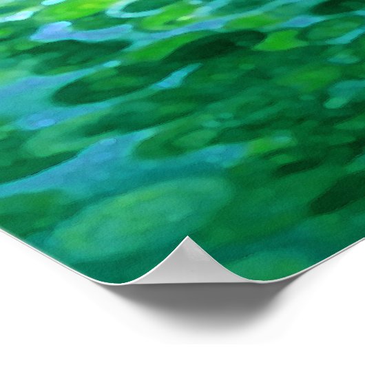 抽象芸術交響曲の青と緑 ポスター (角)