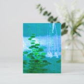 抽象芸術交響曲の青と緑 ポストカード (スタンド正面)