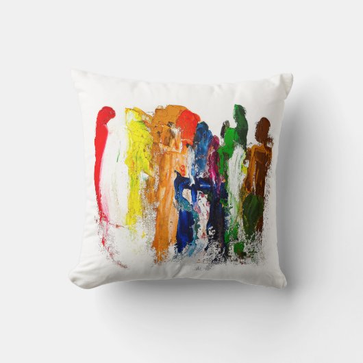 抽象芸術人の姿の運動発現 クッション (正面)