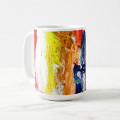 抽象芸術人の姿の運動発現 コーヒーマグカップ (正面左)