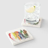 抽象芸術人の姿の運動発現 ストーンコースター (横)