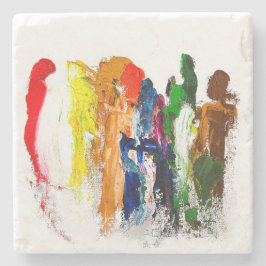 抽象芸術人の姿の運動発現 ストーンコースター