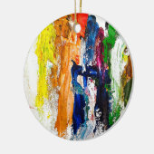 抽象芸術人の姿の運動発現 セラミックオーナメント (左)