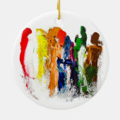 抽象芸術人の姿の運動発現 セラミックオーナメント (裏面)