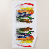 抽象芸術人の姿の運動発現 ビーチタオル (正面)