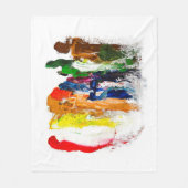 抽象芸術人の姿の運動発現 フリースブランケット (正面)