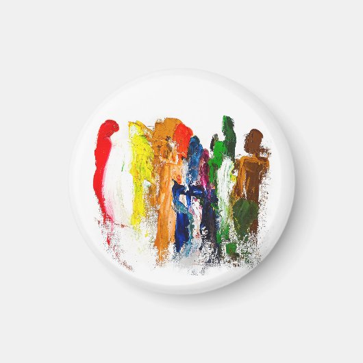 抽象芸術人の姿の運動発現 マグネット (正面)