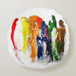 抽象芸術人の姿の運動発現 ラウンドクッション
