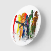 抽象芸術人の姿の運動発現 ラウンド壁時計 (傾斜)