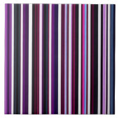 抽象芸術人気があるパープルブラックストライプコレクション タイル (正面)