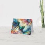 抽象芸術人魚鮮やかアルコールインク カード (正面)