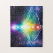 抽象芸術付き人型ロータスヨガポーズ(チャクラ) ジグソーパズル (縦)