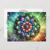 抽象芸術付き天のネオンマンダ鮮やかラ ポストカード (正面/裏面)