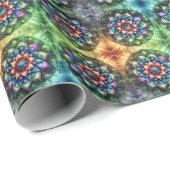 抽象芸術付き天のネオンマンダ鮮やかラ ラッピングペーパー (ロールコーナー)