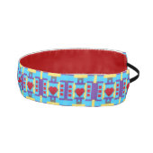 抽象芸術付き青と赤のパターン赤いハート アスレチックヘッドバンド (右)