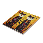 抽象芸術仲間の猫たち タイル (側面)