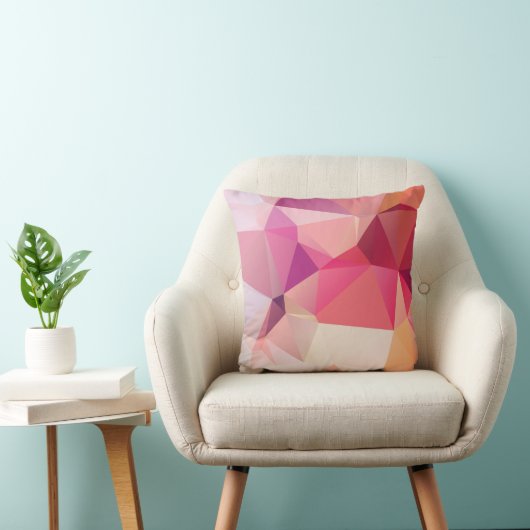 抽象芸術低ポリゴン背景、ジオメトリ三角形、m クッション (椅子)