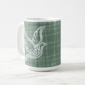 抽象芸術体の信仰の鳩の線 コーヒーマグカップ (正面左)