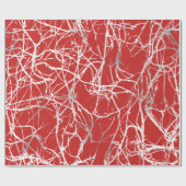 抽象芸術体自然細胞グレー解剖学的レッド ラッピングペーパー (フラット)