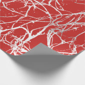 抽象芸術体自然細胞グレー解剖学的レッド ラッピングペーパー (角)