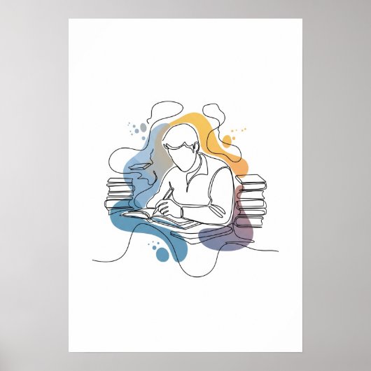 抽象芸術作家ワンラインアート連続 ポスター (正面)