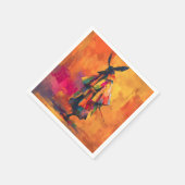 抽象芸術侍のシルエット スタンダードカクテルナプキン (角)