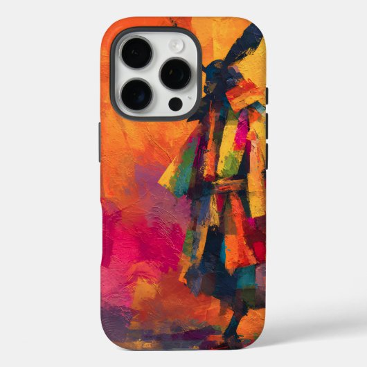 抽象芸術侍のシルエット Case-Mate iPhoneケース (裏面)