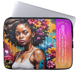 抽象芸術信仰女性Proverbs 31 30 ラップトップスリーブ