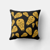 抽象芸術先住民の部族顔 クッション (裏面)