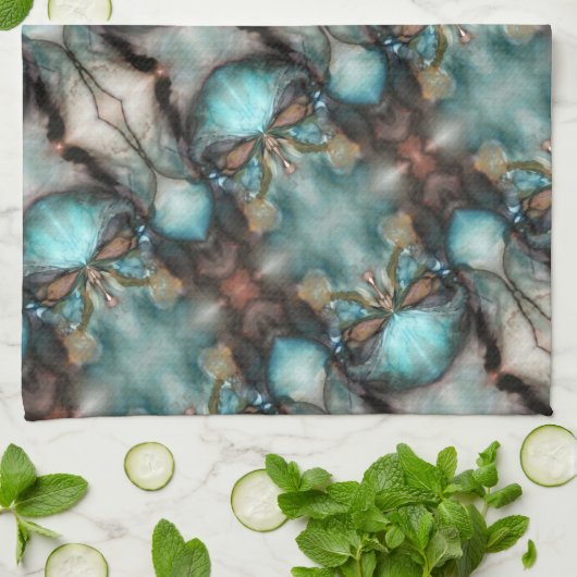 抽象芸術先住民アメリカバイキングマスクスカル キッチンタオル (折り畳み)