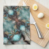 抽象芸術先住民アメリカバイキングマスクスカル キッチンタオル (四つ折り)