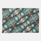 抽象芸術先住民アメリカバイキングマスクスカル キッチンタオル (横)