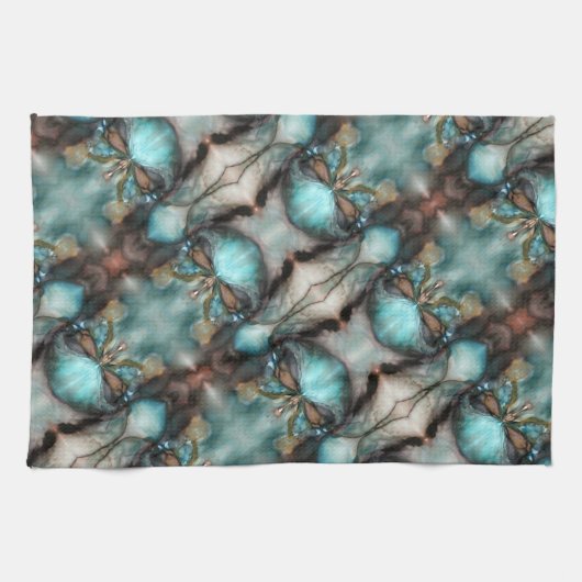 抽象芸術先住民アメリカバイキングマスクスカル キッチンタオル (横)