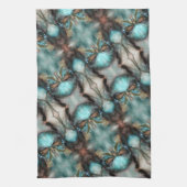 抽象芸術先住民アメリカバイキングマスクスカル キッチンタオル (縦)