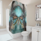 抽象芸術先住民アメリカバイキングマスクスカル シャワーカーテン (インサイチュ)