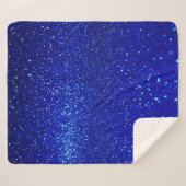 抽象芸術光沢のある青いグリッターの背景 シェルパブランケット (正面(横))