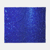 抽象芸術光沢のある青いグリッターの背景 フリースブランケット (正面(横))