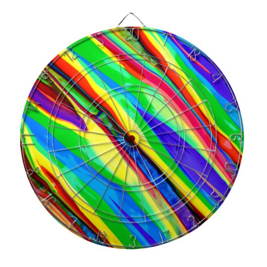 抽象芸術光沢レインボー絵を描 ダーツボード (正面)